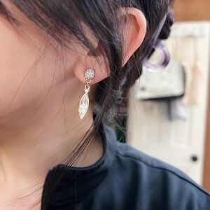 Classic Rhodium plated drop pierced earrings